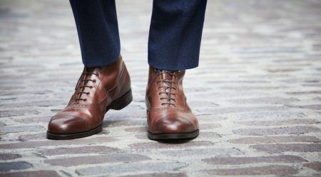 Коричневые мужские туфли ручной работы
